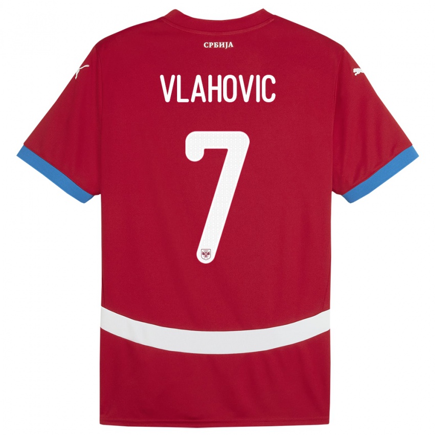 Kinder Serbien Dusan Vlahovic #7 Rot Heimtrikot Trikot 24-26 T-Shirt Schweiz