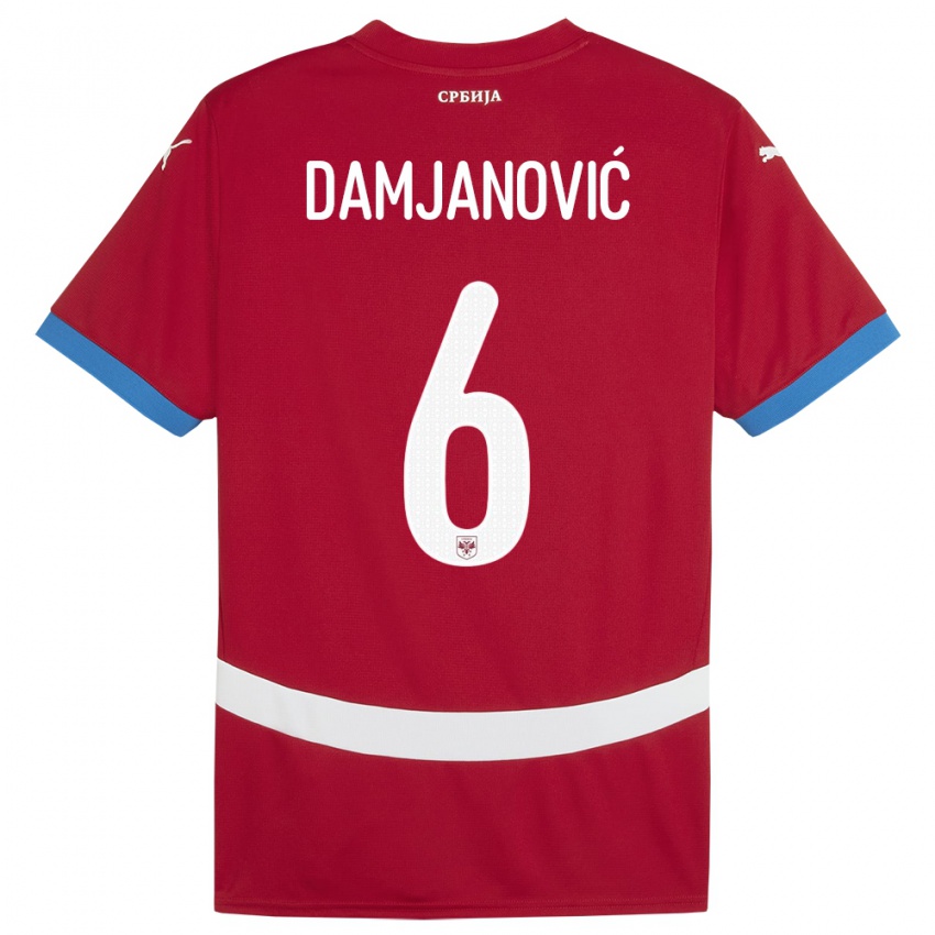 Kinder Serbien Nevena Damjanovic #6 Rot Heimtrikot Trikot 24-26 T-Shirt Schweiz