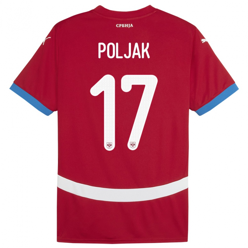 Kinder Serbien Allegra Poljak #17 Rot Heimtrikot Trikot 24-26 T-Shirt Schweiz