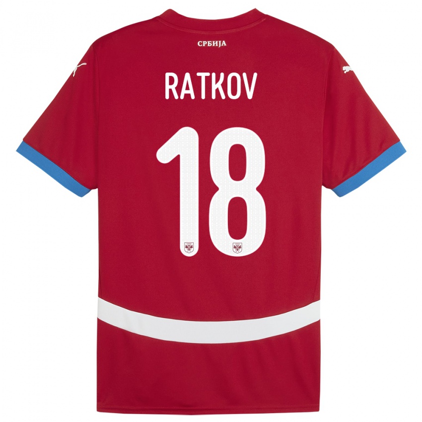 Kinder Serbien Petar Ratkov #18 Rot Heimtrikot Trikot 24-26 T-Shirt Schweiz