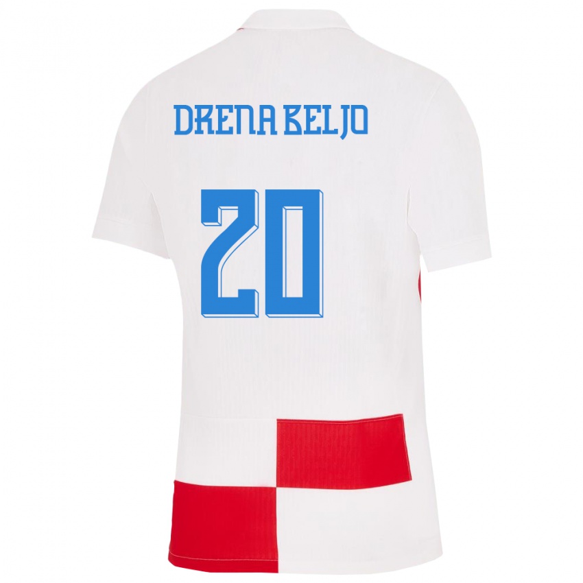 Kinder Kroatien Dion Drena Beljo #20 Weiß Rot Heimtrikot Trikot 24-26 T-Shirt Schweiz