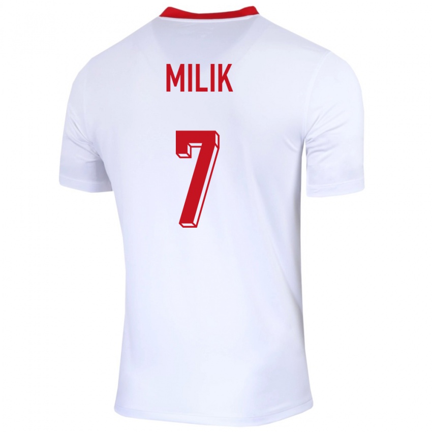 Kinder Polen Arkadiusz Milik #7 Weiß Heimtrikot Trikot 24-26 T-Shirt Schweiz