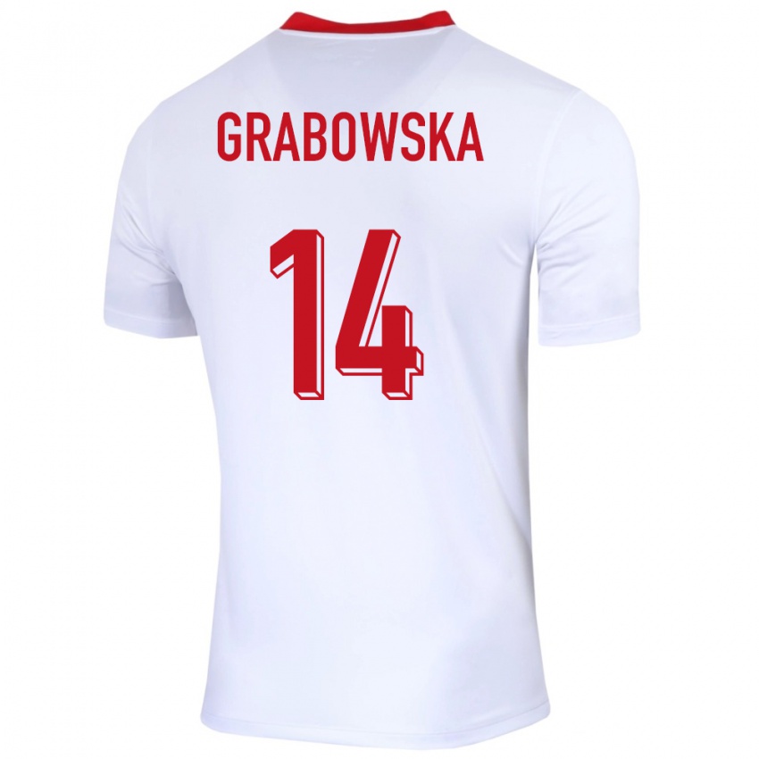 Kinder Polen Dominika Grabowska #14 Weiß Heimtrikot Trikot 24-26 T-Shirt Schweiz