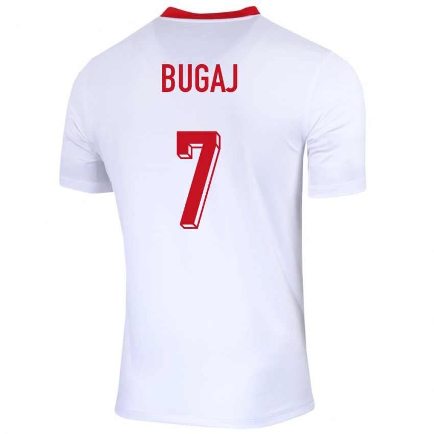 Kinder Polen Dawid Bugaj #7 Weiß Heimtrikot Trikot 24-26 T-Shirt Schweiz