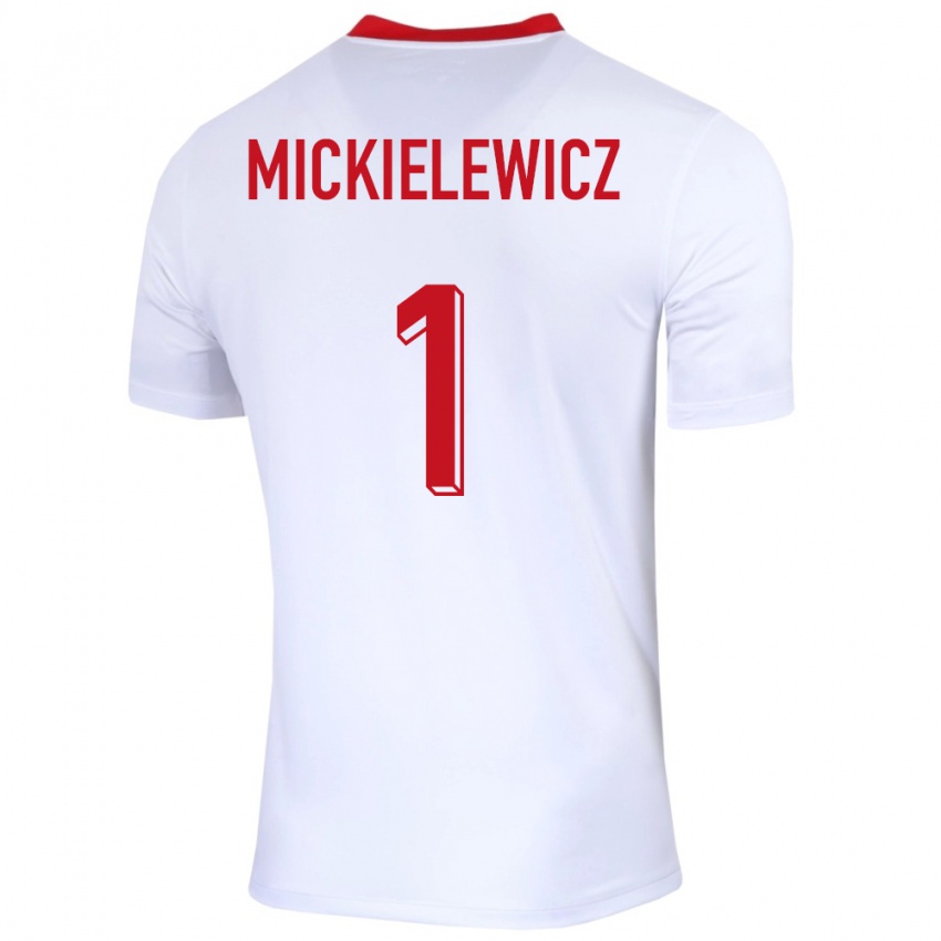 Kinder Polen Aleksander Mickielewicz #1 Weiß Heimtrikot Trikot 24-26 T-Shirt Schweiz