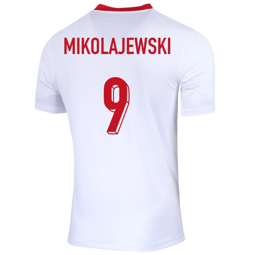 Kinder Polen Daniel Mikolajewski #9 Weiß Heimtrikot Trikot 24-26 T-Shirt Schweiz