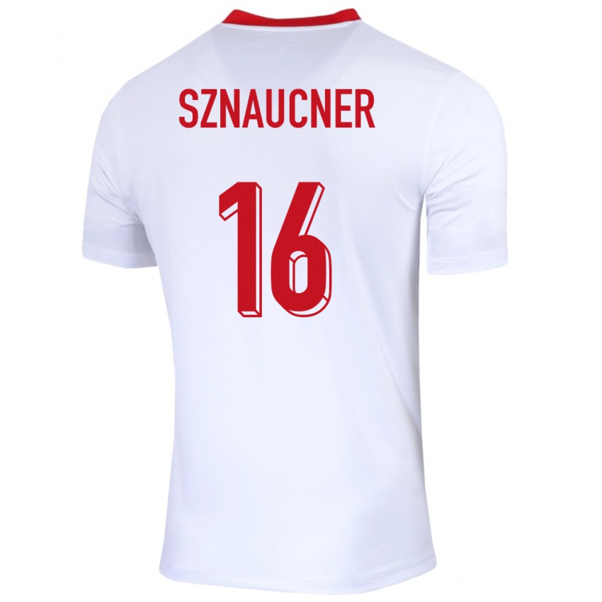 Kinder Polen Maksymilian Sznaucner #16 Weiß Heimtrikot Trikot 24-26 T-Shirt Schweiz