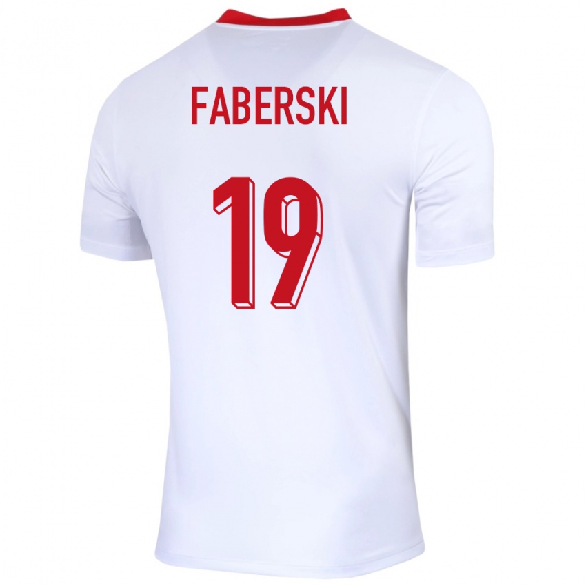 Kinder Polen Jan Faberski #19 Weiß Heimtrikot Trikot 24-26 T-Shirt Schweiz