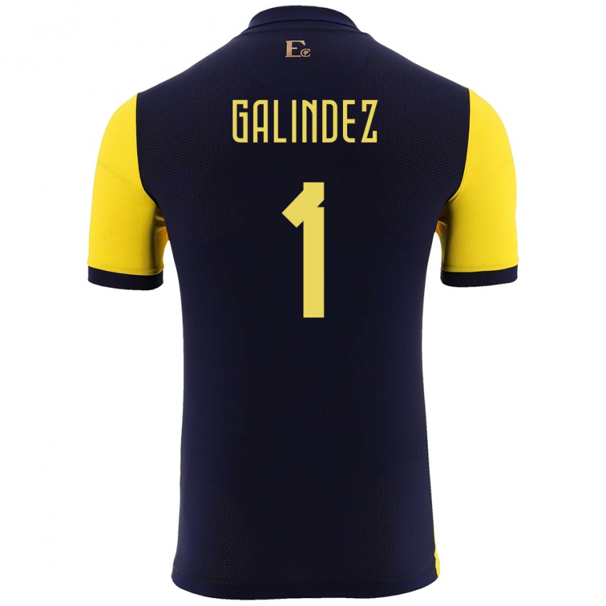 Kinder Ecuador Hernan Galindez #1 Gelb Heimtrikot Trikot 24-26 T-Shirt Schweiz