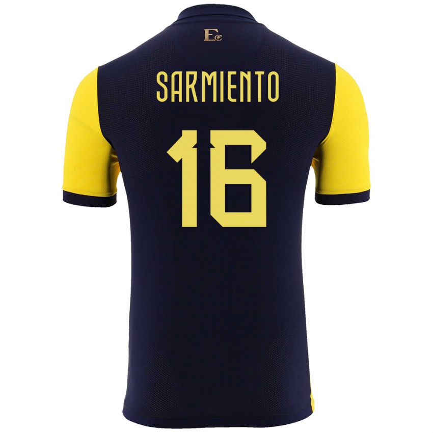 Kinder Ecuador Jeremy Sarmiento #16 Gelb Heimtrikot Trikot 24-26 T-Shirt Schweiz