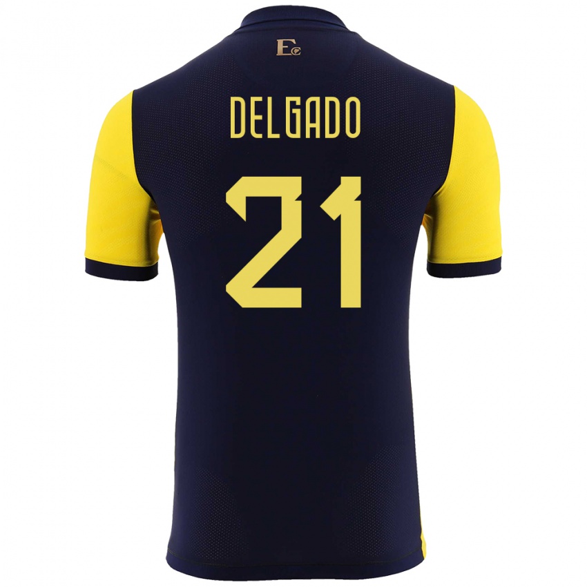 Kinder Ecuador Patrickson Delgado #21 Gelb Heimtrikot Trikot 24-26 T-Shirt Schweiz