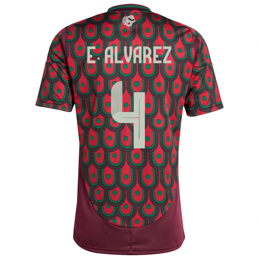 Kinder Mexiko Edson Alvarez #4 Kastanienbraun Heimtrikot Trikot 24-26 T-Shirt Schweiz