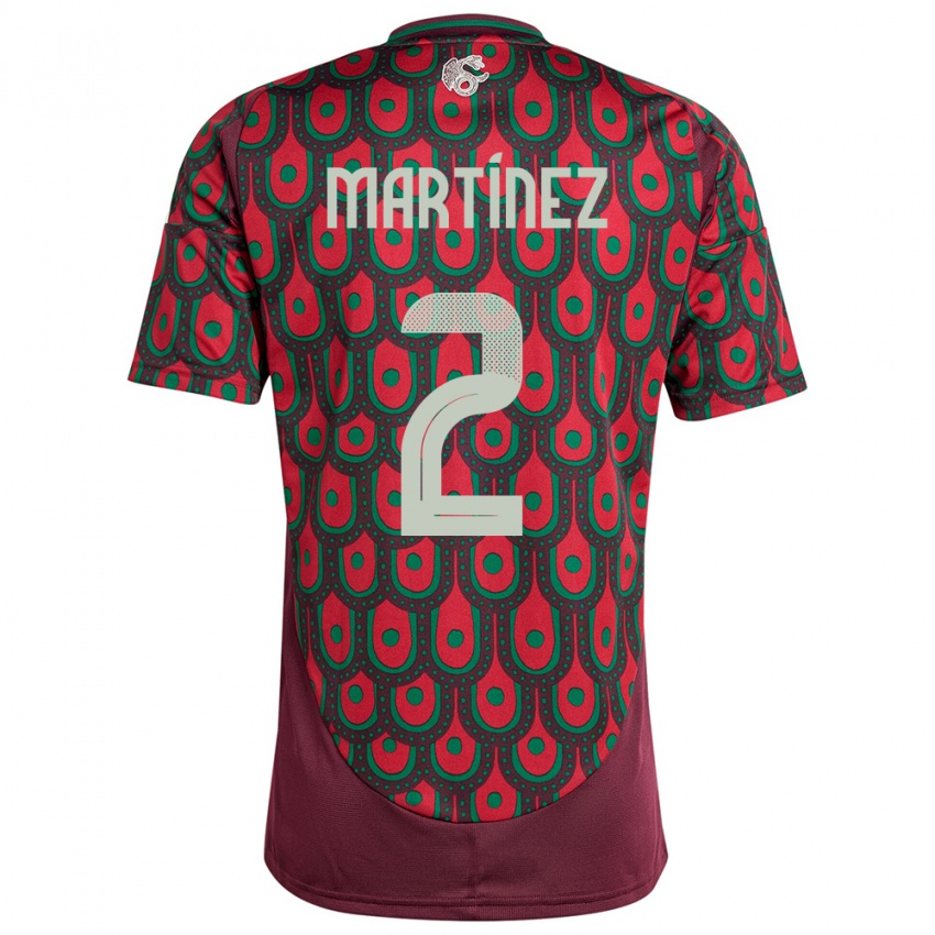 Kinder Mexiko Emilio Martinez #2 Kastanienbraun Heimtrikot Trikot 24-26 T-Shirt Schweiz