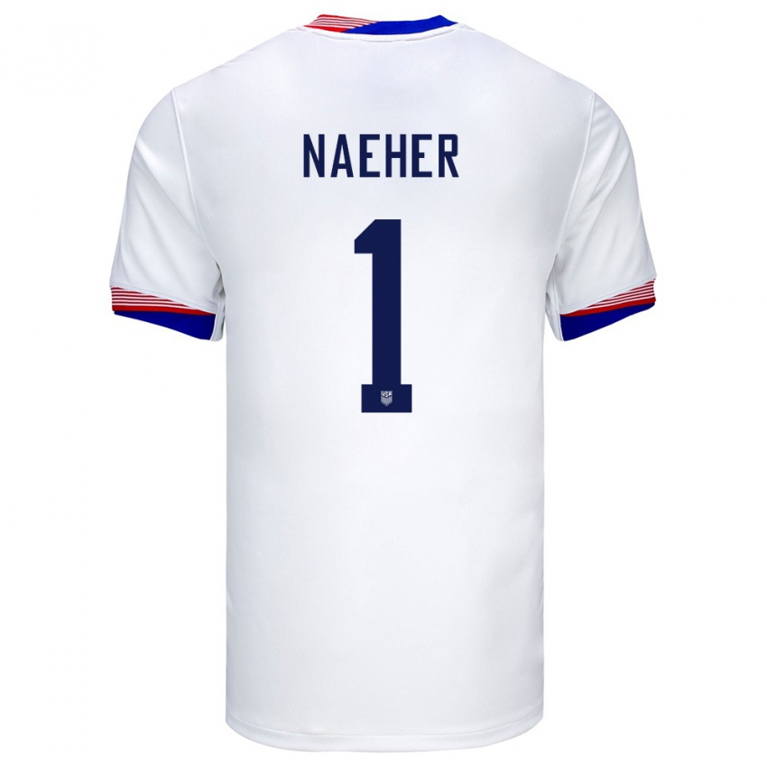 Kinder Vereinigte Staaten Alyssa Naeher #1 Weiß Heimtrikot Trikot 24-26 T-Shirt Schweiz