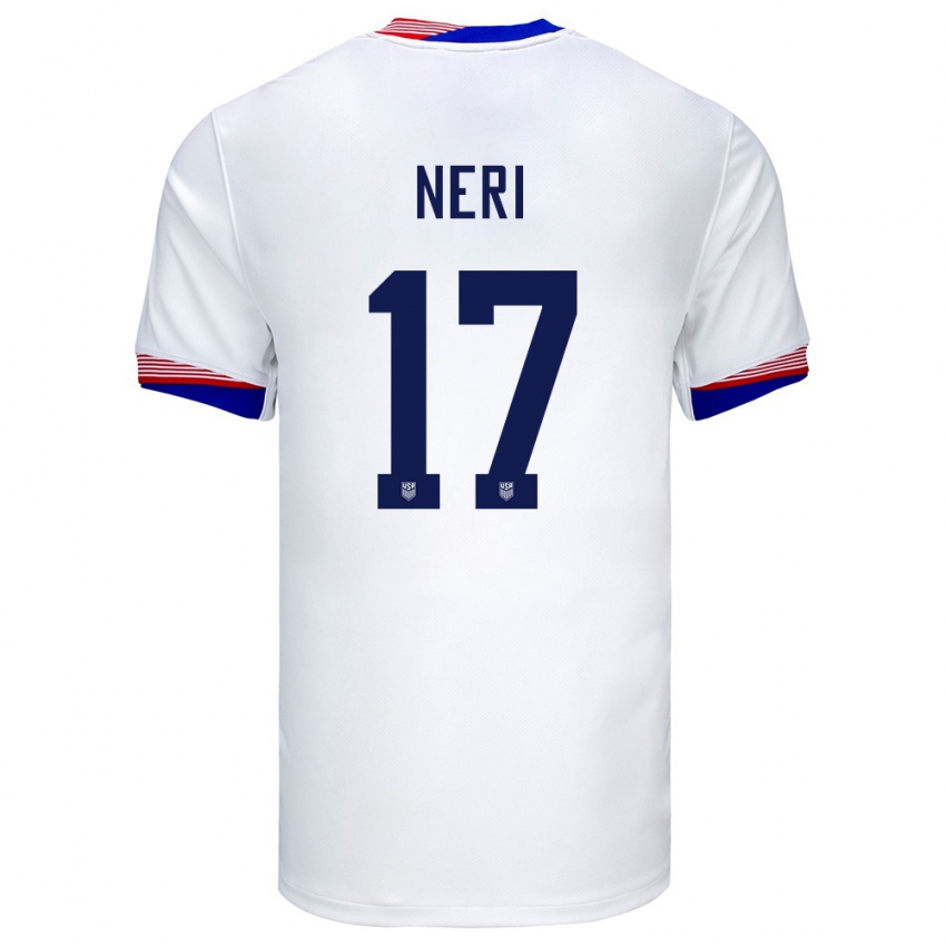 Kinder Vereinigte Staaten Rodrigo Neri #17 Weiß Heimtrikot Trikot 24-26 T-Shirt Schweiz