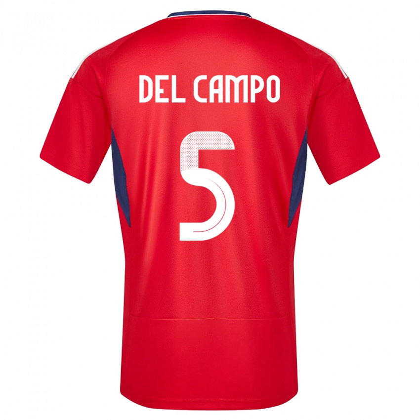 Kinder Costa Rica Valeria Del Campo #5 Rot Heimtrikot Trikot 24-26 T-Shirt Schweiz