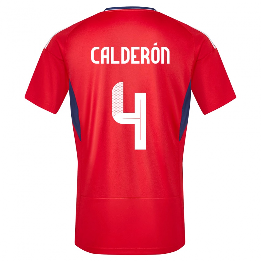 Kinder Costa Rica Brandon Calderon #4 Rot Heimtrikot Trikot 24-26 T-Shirt Schweiz