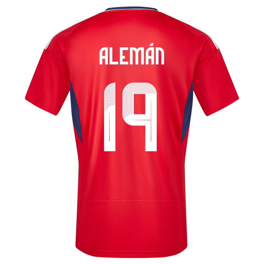 Kinder Costa Rica Fabricio Aleman #19 Rot Heimtrikot Trikot 24-26 T-Shirt Schweiz