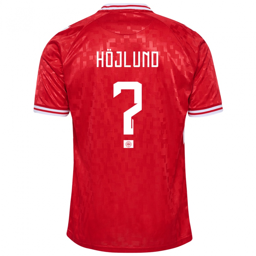 Kinder Dänemark Oscar Höjlund #0 Rot Heimtrikot Trikot 24-26 T-Shirt Schweiz
