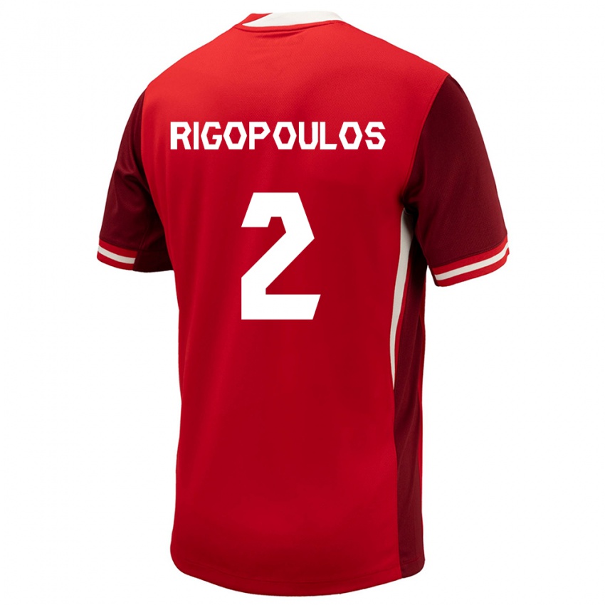 Kinder Kanada Theo Rigopoulos #2 Rot Heimtrikot Trikot 24-26 T-Shirt Schweiz