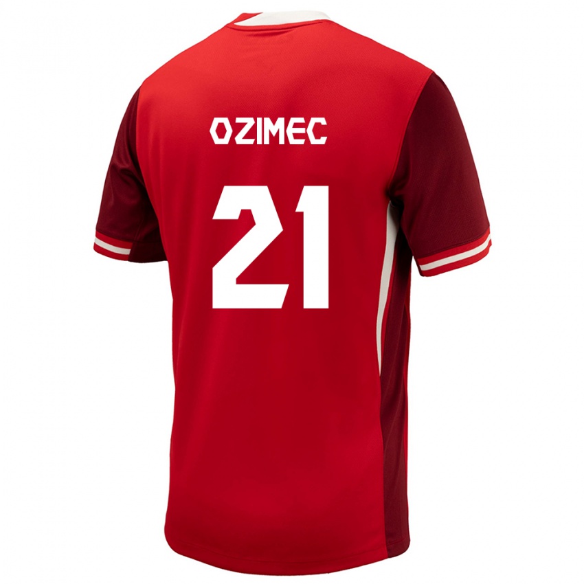 Kinder Kanada Lucas Ozimec #21 Rot Heimtrikot Trikot 24-26 T-Shirt Schweiz