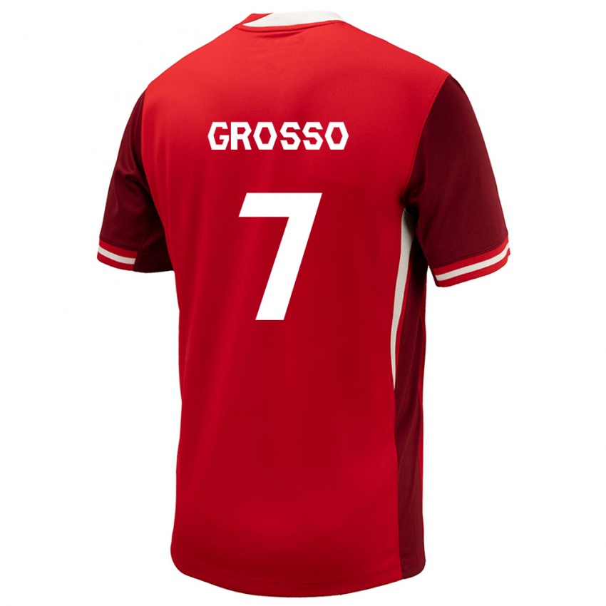 Kinder Kanada Julia Grosso #7 Rot Heimtrikot Trikot 24-26 T-Shirt Schweiz