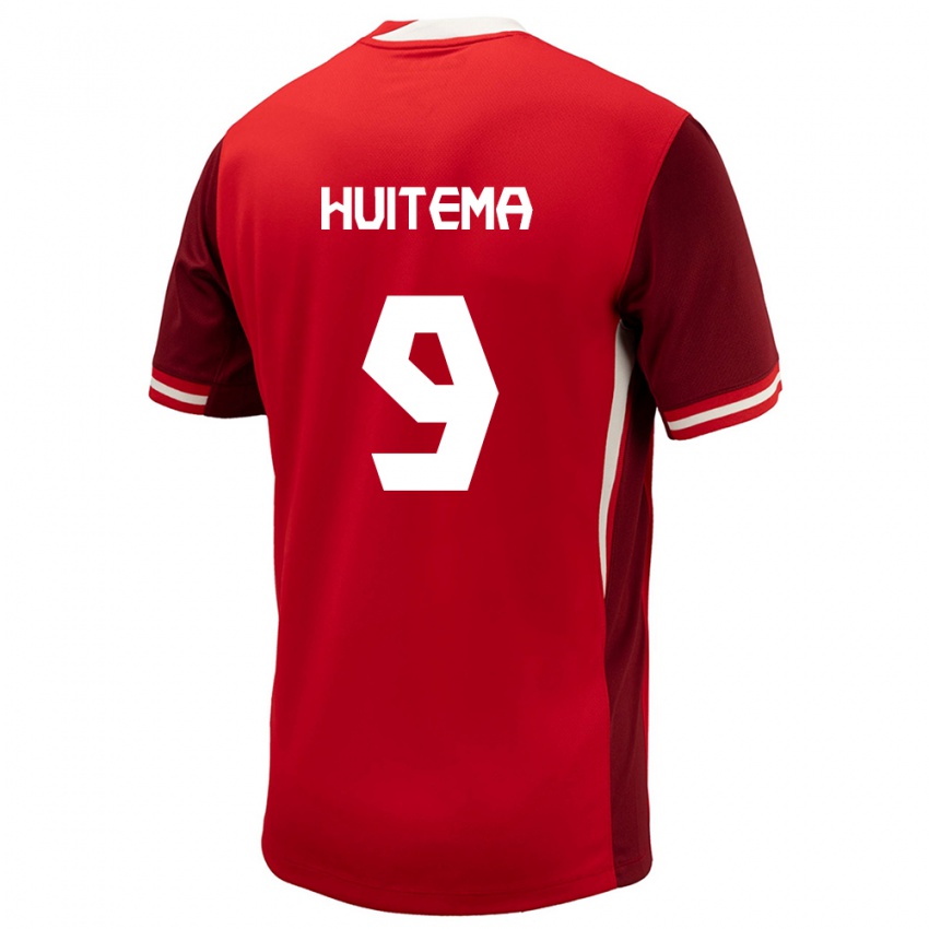 Kinder Kanada Jordyn Huitema #9 Rot Heimtrikot Trikot 24-26 T-Shirt Schweiz