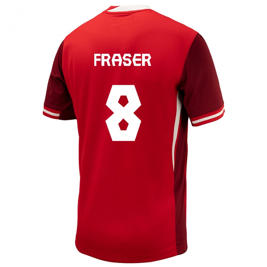 Kinder Kanada Liam Fraser #8 Rot Heimtrikot Trikot 24-26 T-Shirt Schweiz