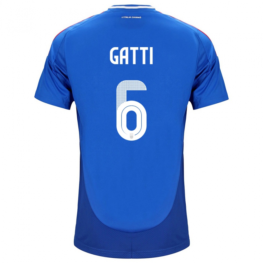 Kinder Italien Federico Gatti #6 Blau Heimtrikot Trikot 24-26 T-Shirt Schweiz