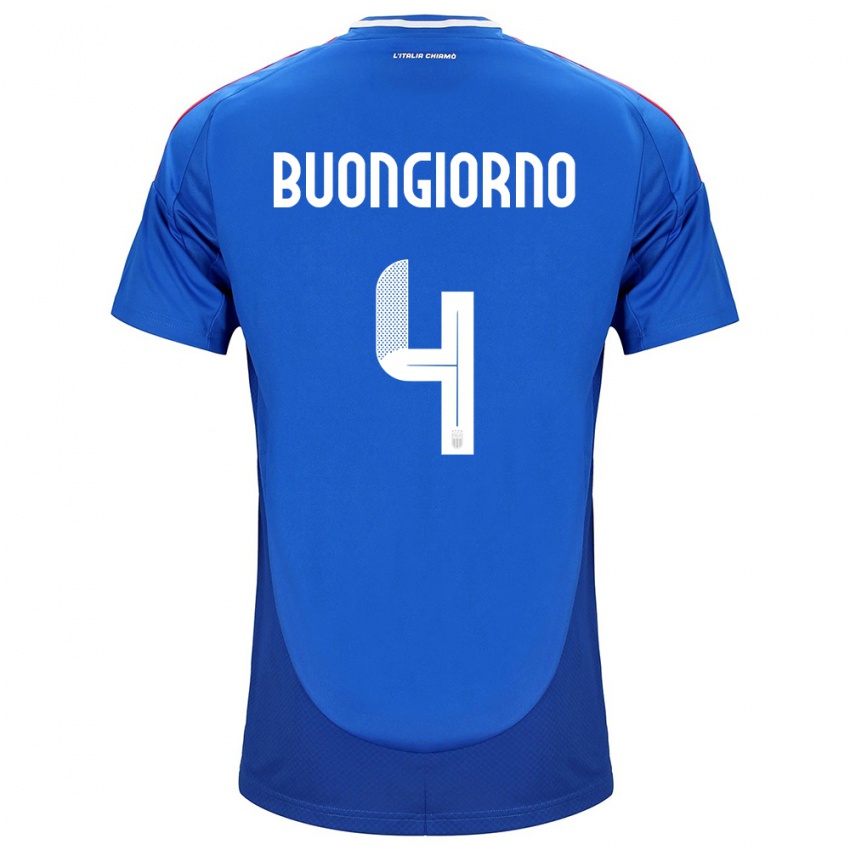 Kinder Italien Alessandro Buongiorno #4 Blau Heimtrikot Trikot 24-26 T-Shirt Schweiz