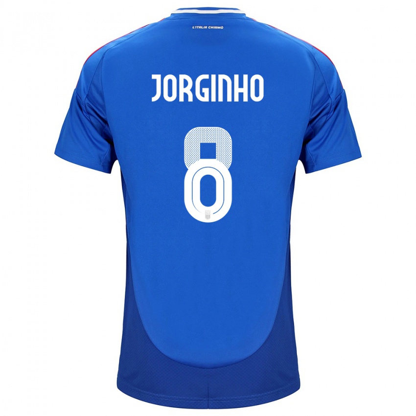 Kinder Italien Jorginho #8 Blau Heimtrikot Trikot 24-26 T-Shirt Schweiz