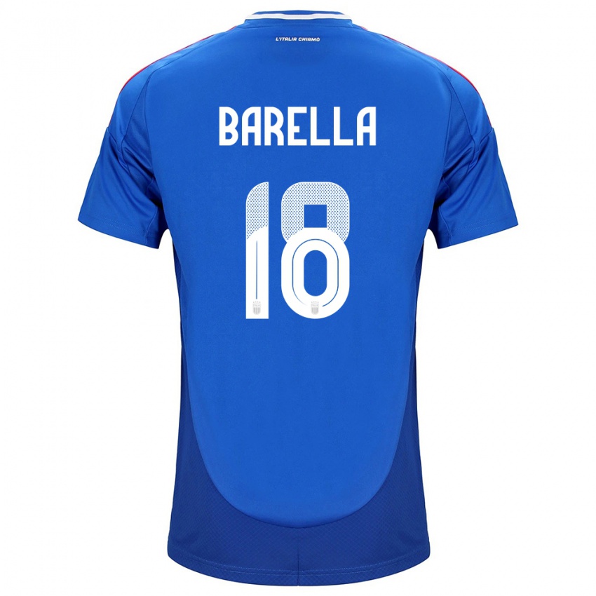 Kinder Italien Nicolò Barella #18 Blau Heimtrikot Trikot 24-26 T-Shirt Schweiz