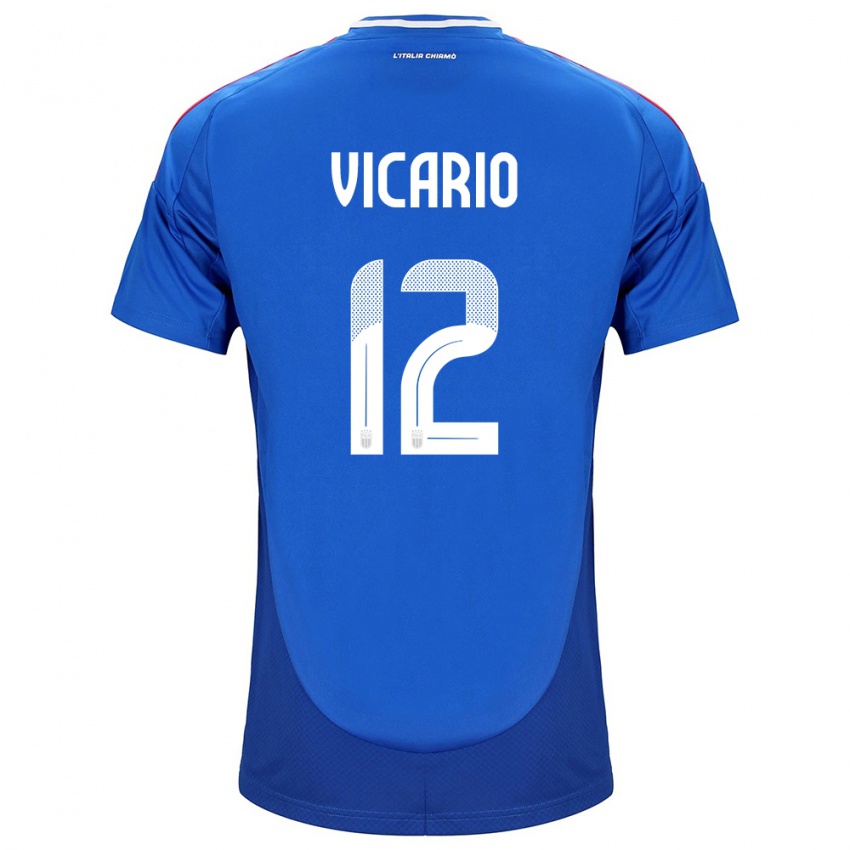 Kinder Italien Guglielmo Vicario #12 Blau Heimtrikot Trikot 24-26 T-Shirt Schweiz