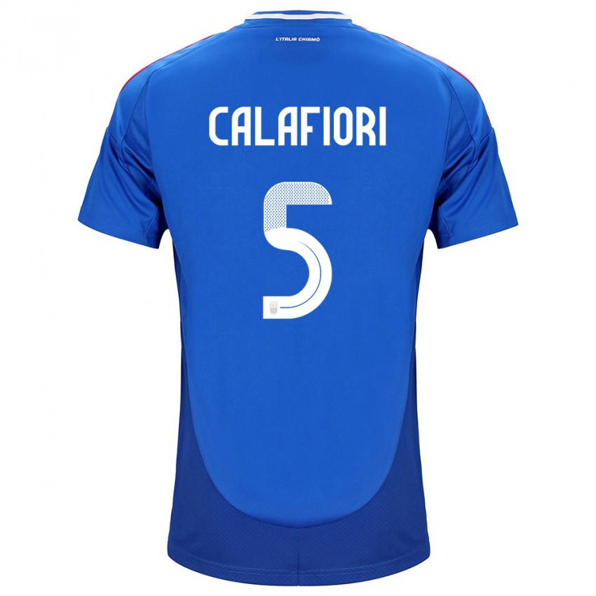 Kinder Italien Riccardo Calafiori #5 Blau Heimtrikot Trikot 24-26 T-Shirt Schweiz