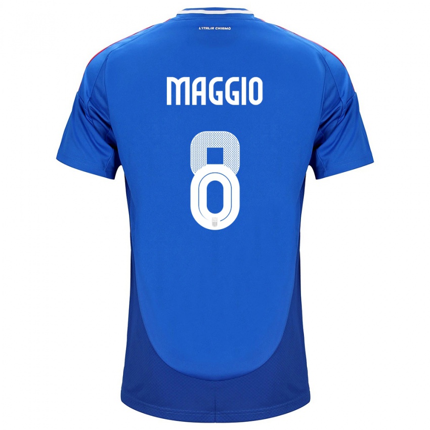 Kinder Italien Luca Di Maggio #8 Blau Heimtrikot Trikot 24-26 T-Shirt Schweiz