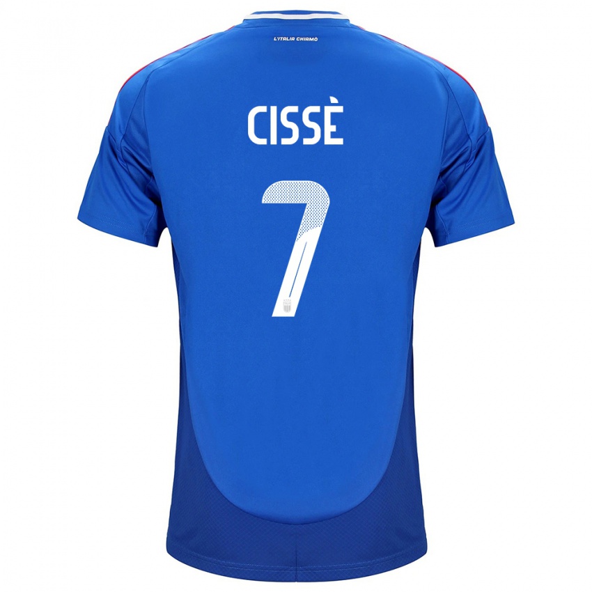 Kinder Italien Alphadjo Cissè #7 Blau Heimtrikot Trikot 24-26 T-Shirt Schweiz