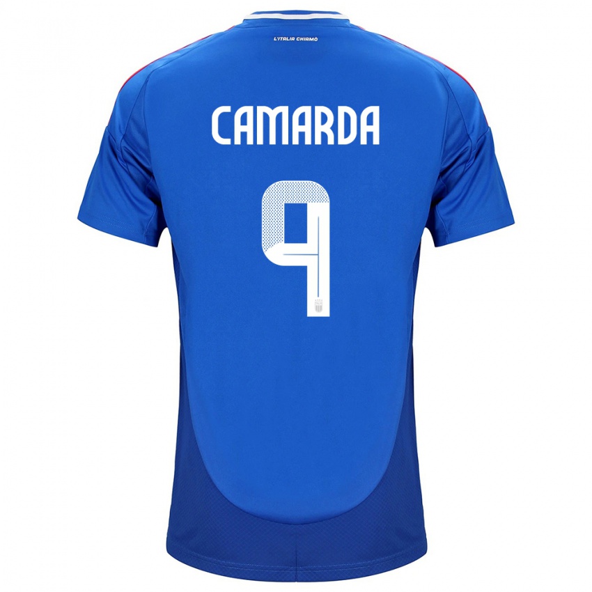 Kinder Italien Francesco Camarda #9 Blau Heimtrikot Trikot 24-26 T-Shirt Schweiz