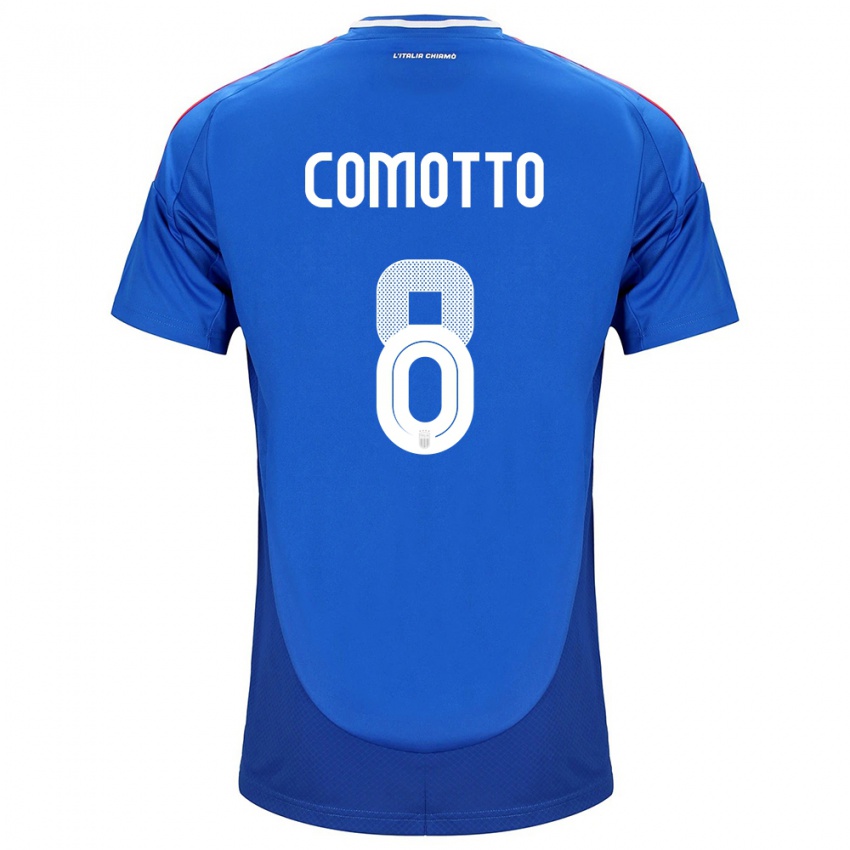 Kinder Italien Christian Comotto #8 Blau Heimtrikot Trikot 24-26 T-Shirt Schweiz