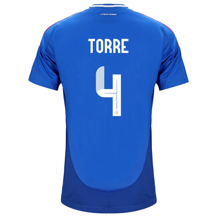 Kinder Italien Pietro La Torre #4 Blau Heimtrikot Trikot 24-26 T-Shirt Schweiz