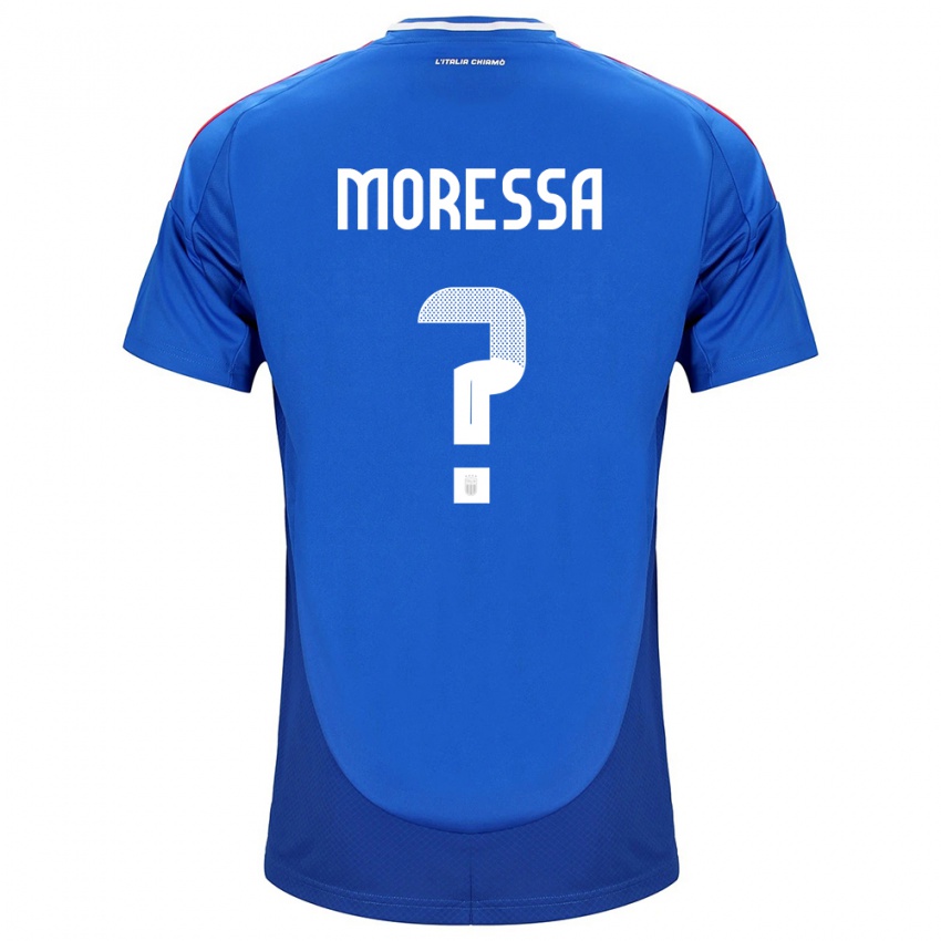 Kinder Italien Kevin Moressa #0 Blau Heimtrikot Trikot 24-26 T-Shirt Schweiz