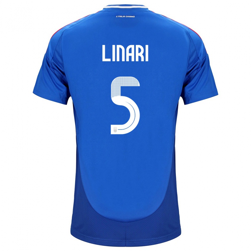 Kinder Italien Elena Linari #5 Blau Heimtrikot Trikot 24-26 T-Shirt Schweiz