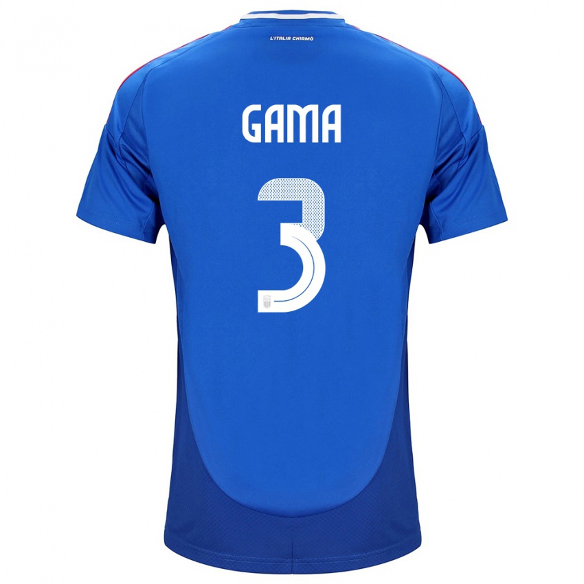 Kinder Italien Sara Gama #3 Blau Heimtrikot Trikot 24-26 T-Shirt Schweiz