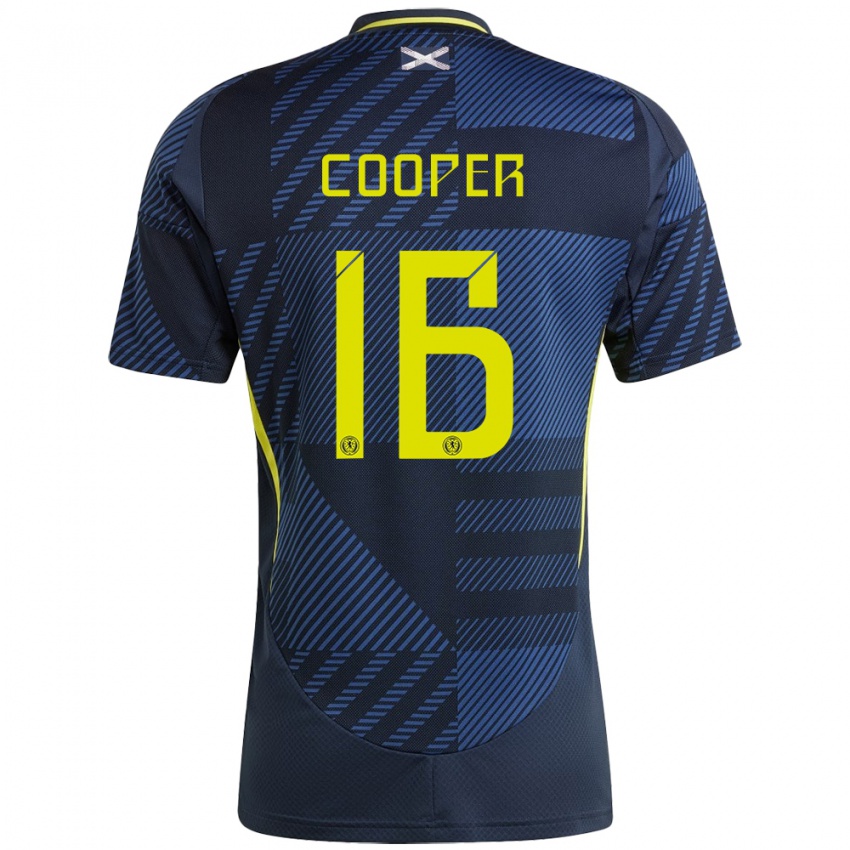 Kinder Schottland Liam Cooper #16 Dunkelblau Heimtrikot Trikot 24-26 T-Shirt Schweiz