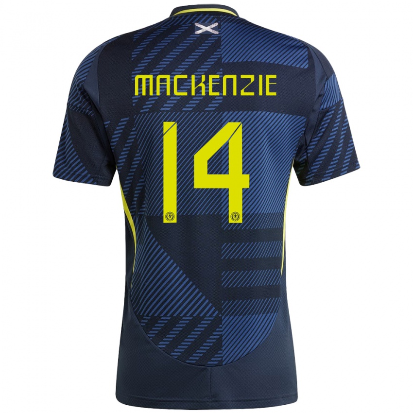 Kinder Schottland Magnus Mackenzie #14 Dunkelblau Heimtrikot Trikot 24-26 T-Shirt Schweiz