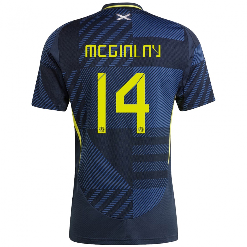 Kinder Schottland Aiden Mcginlay #14 Dunkelblau Heimtrikot Trikot 24-26 T-Shirt Schweiz