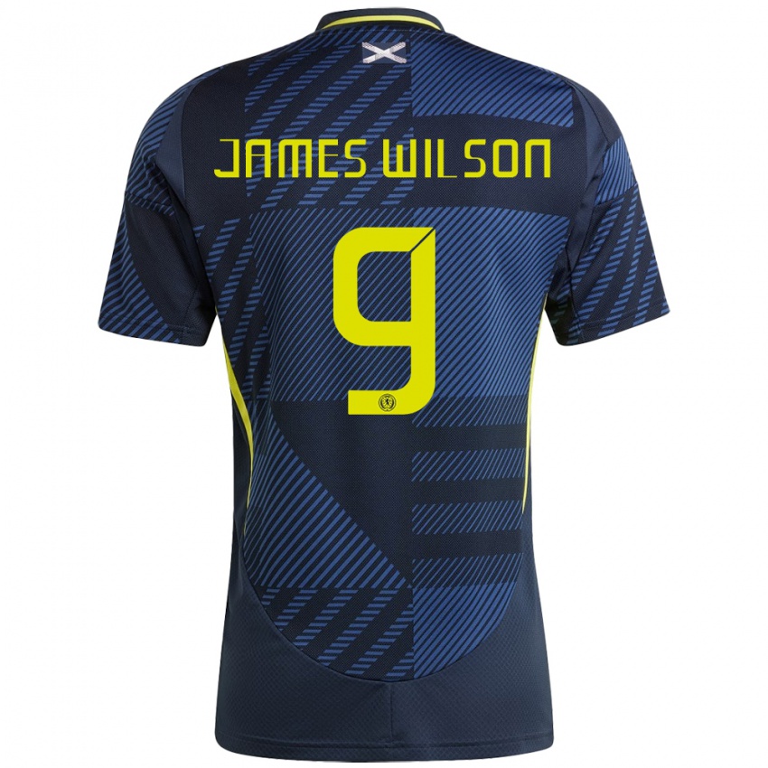 Kinder Schottland James Wilson #9 Dunkelblau Heimtrikot Trikot 24-26 T-Shirt Schweiz