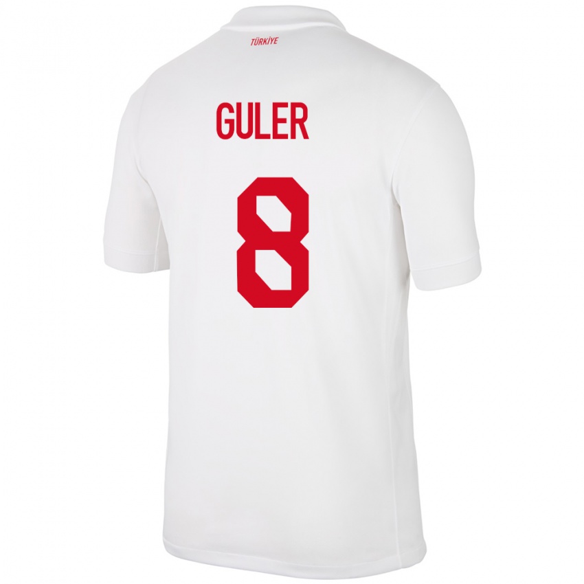 Kinder Türkei Arda Güler #8 Weiß Heimtrikot Trikot 24-26 T-Shirt Schweiz