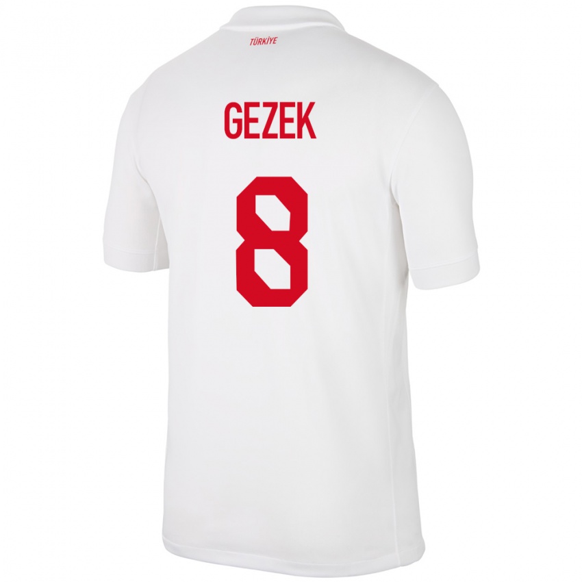 Kinder Türkei Baran Gezek #8 Weiß Heimtrikot Trikot 24-26 T-Shirt Schweiz