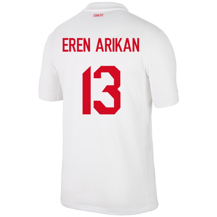 Kinder Türkei Muhammed Eren Arıkan #13 Weiß Heimtrikot Trikot 24-26 T-Shirt Schweiz