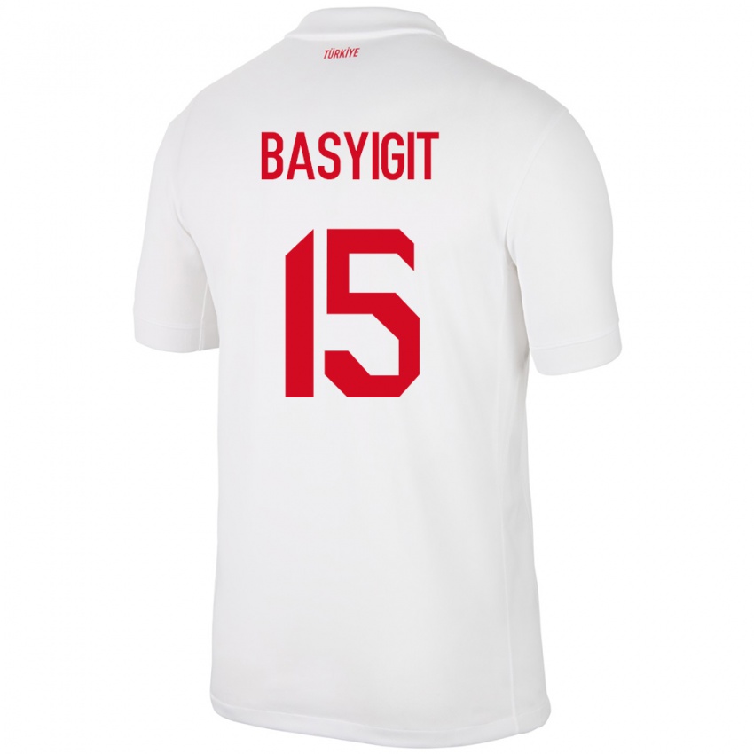 Kinder Türkei Emirhan Başyiğit #15 Weiß Heimtrikot Trikot 24-26 T-Shirt Schweiz